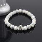 Volcanic Stone Alloy Dog Paw Heart Bead Bracelet
