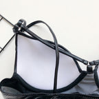Shiny Wet-Look Strappy Bikini Set
