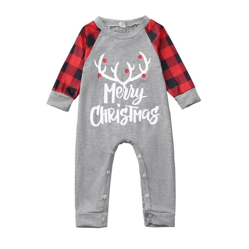 Infant Christmas Bodysuit with Reindeer Print