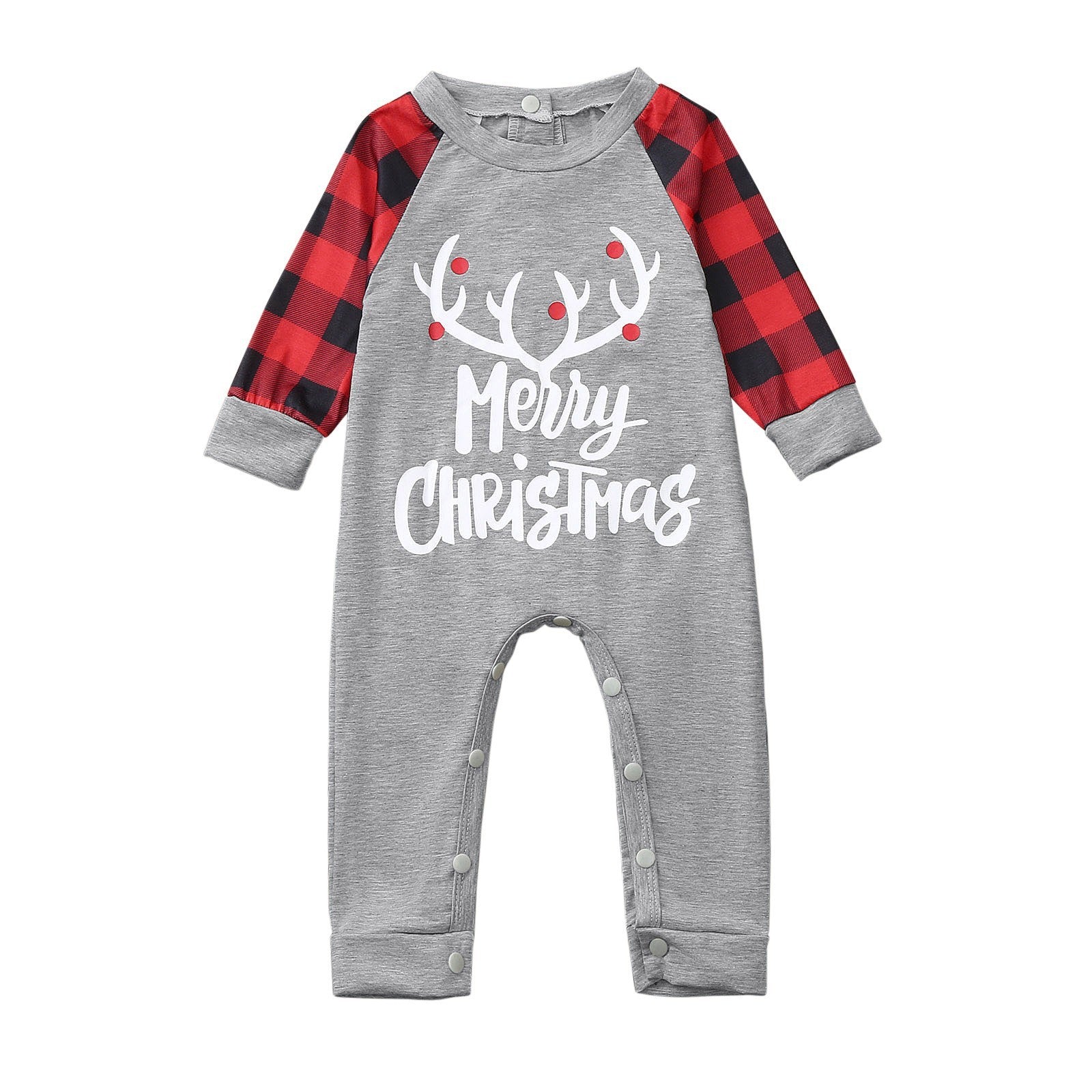 Infant Christmas Bodysuit with Reindeer Print