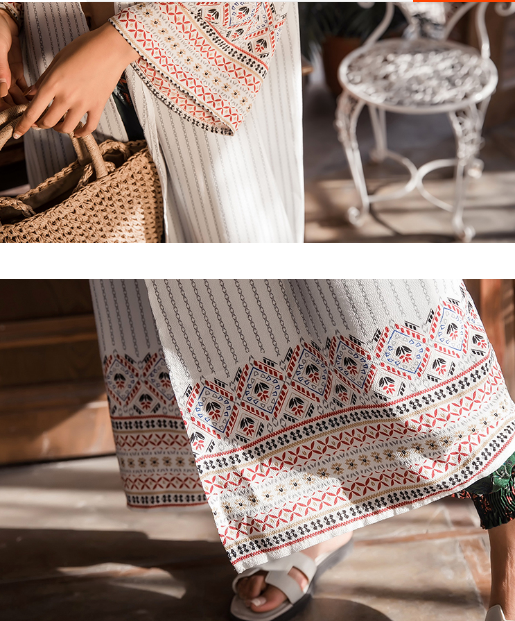 Bohemian Striped Lightweight Beach Cover-Up for Women