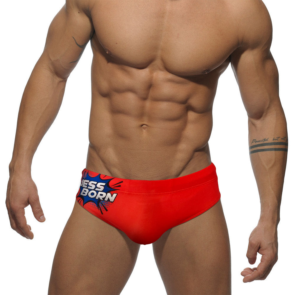 Men's Red Pop Art OMG Swim Briefs