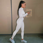 Autumn Long Sleeve Crop Top and High-Waisted Set for Women