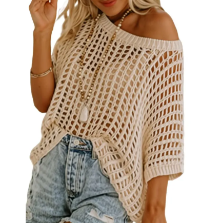 Cutout Knit Beach Cover-Up