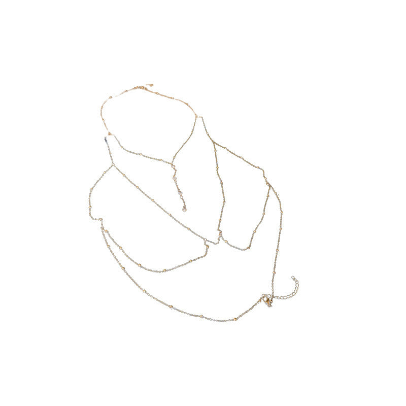 Rhinestone Body Chain with Padlock Charms