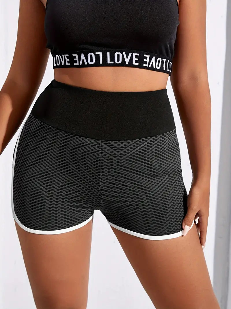 Plus Size Women's High Rise Sports Shorts with Wide Band