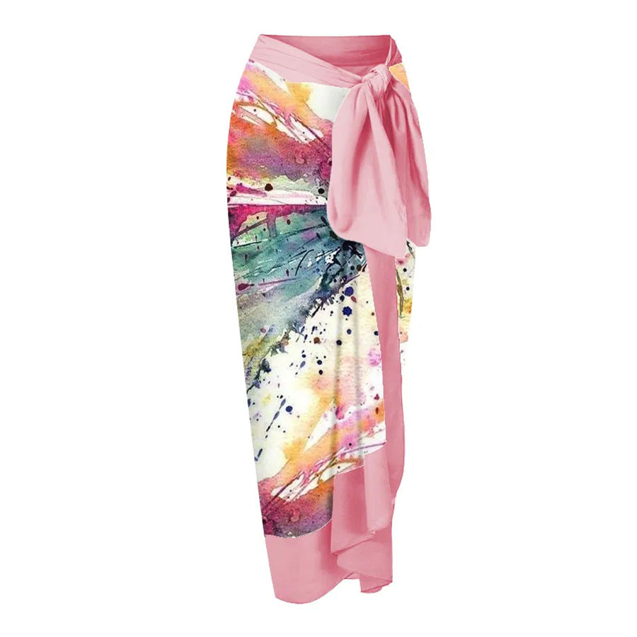 One-Shoulder Ruffle Print One-Piece Swimsuit