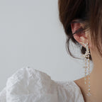 Korean DDP Design Moon Cross Zircon Stud Earrings