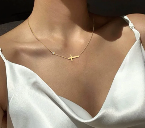 Cross Necklace with Classic Rhinestone (One Piece)