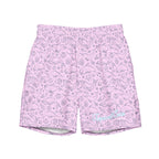 Men's Pink Whale Print Swim Trunks