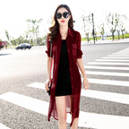 Mid-Length Beach Cover-Up Sun Protection Chiffon Shirt