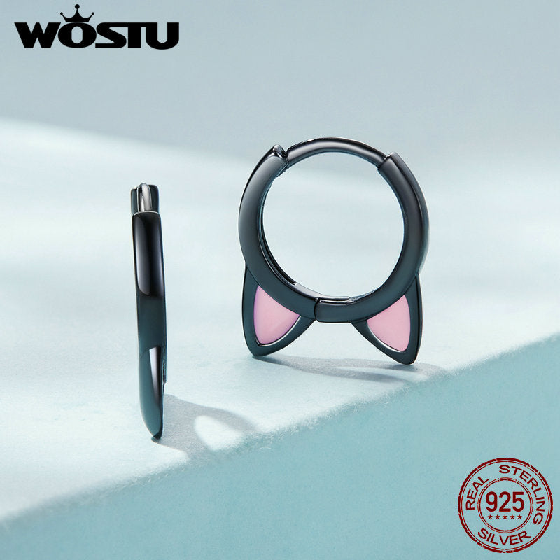 WOSTU Cat Ear Hoop Earrings