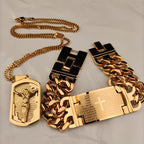 Stainless Steel Jesus Cross Pendant with Prayer Necklace | Christian Jewelry