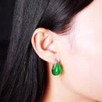 Silver Vintage Cat's Eye Stone Earrings (Gift)