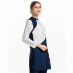 Modest Long-Sleeve Colorblock Swim Set