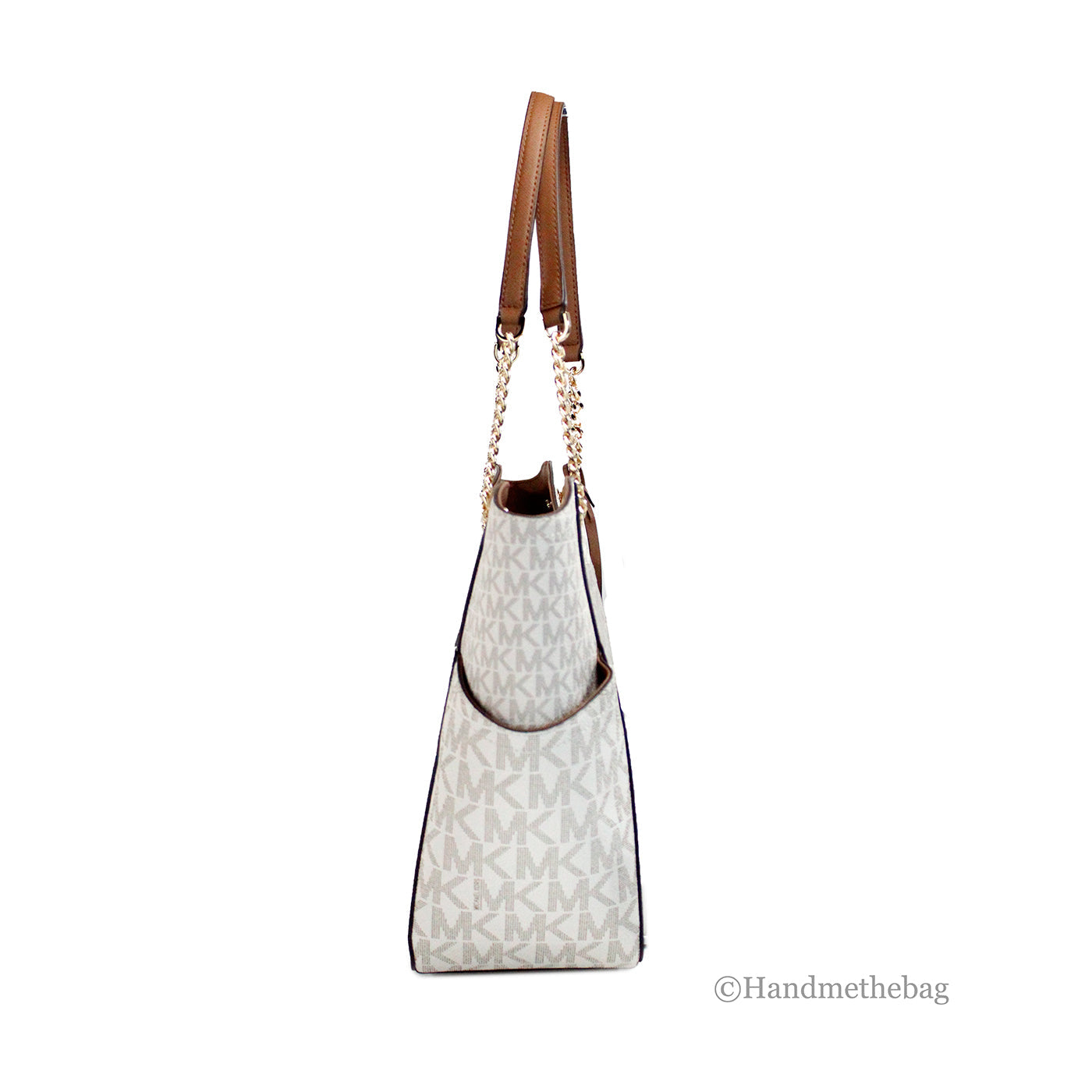 Michael Kors Jet Set Vanilla Signature X Cross Chain Tote