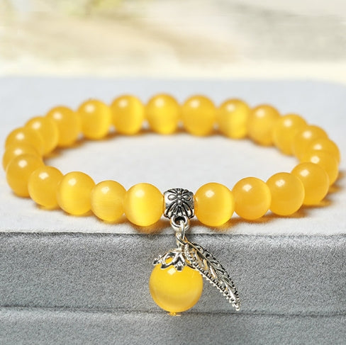 Handmade Cat's Eye Stone Crystal Bracelet