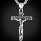 Stainless Steel Jesus Cross Necklace with Chain | Christian Jewelry