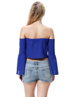 Multicolor Women's Off-Shoulder Summer Crop Tops