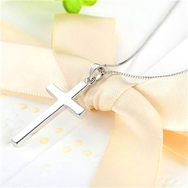 S925 Silver Cross Pendant with Custom Engraving | Christian Jewelry