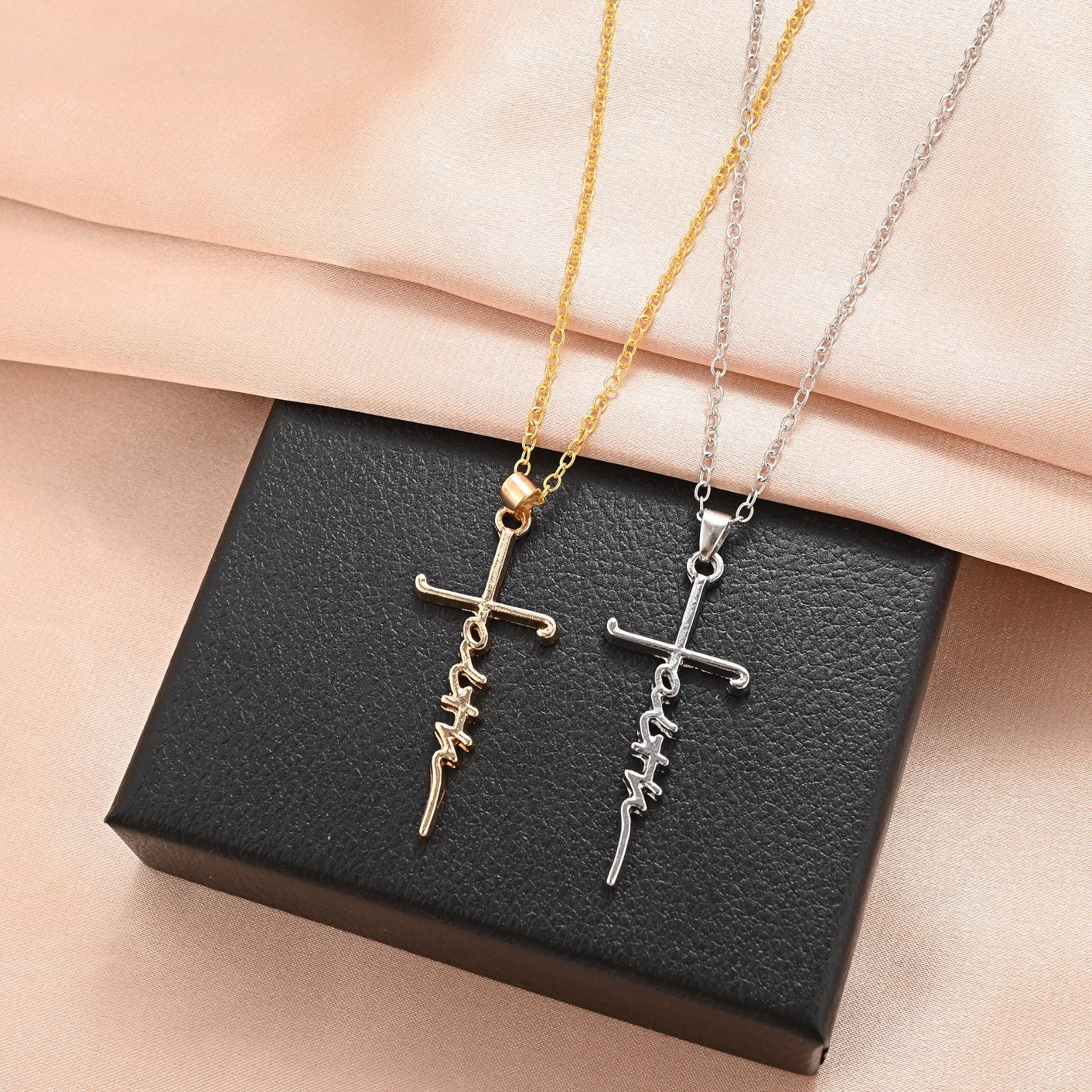 Stainless Steel Christian Cross Pendant Necklace (1pc) | Christian Jewelry