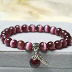 Handmade Cat's Eye Stone Crystal Bracelet
