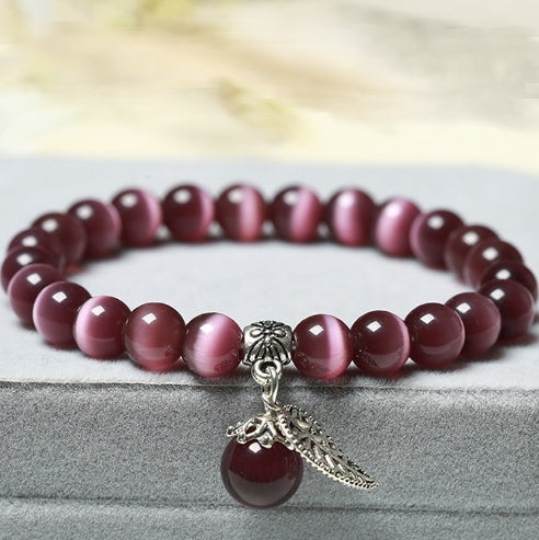 Handmade Cat's Eye Stone Crystal Bracelet
