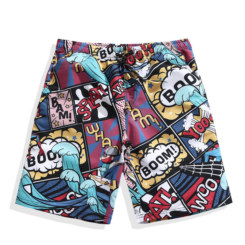 Quick-Dry Printed Beach Board Shorts