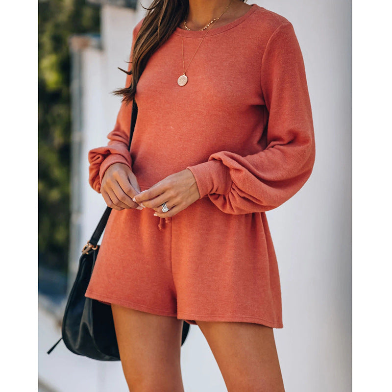 New Women's Long Sleeve and Shorts Set for Casual Wear