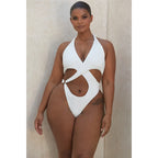 Halter Crossover Cutout High-Cut One-Piece Swimsuit