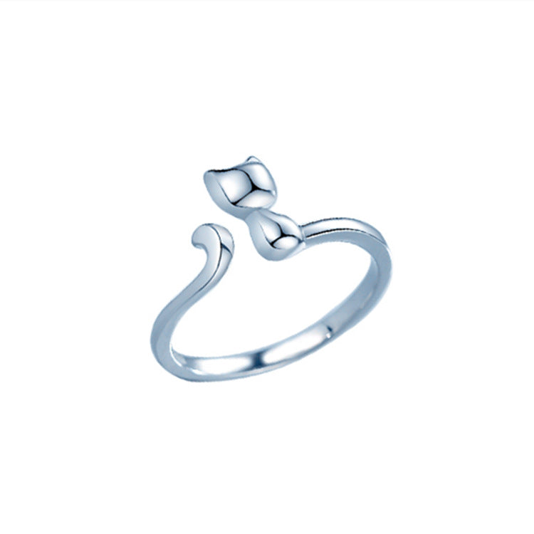 Cat and Dog Open Ring for Women