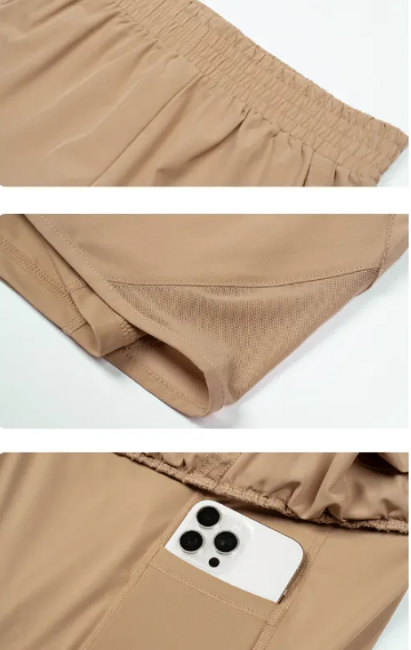 Women's Mesh Panel Sports Shorts – Yoga Fitness Running Training Activewear