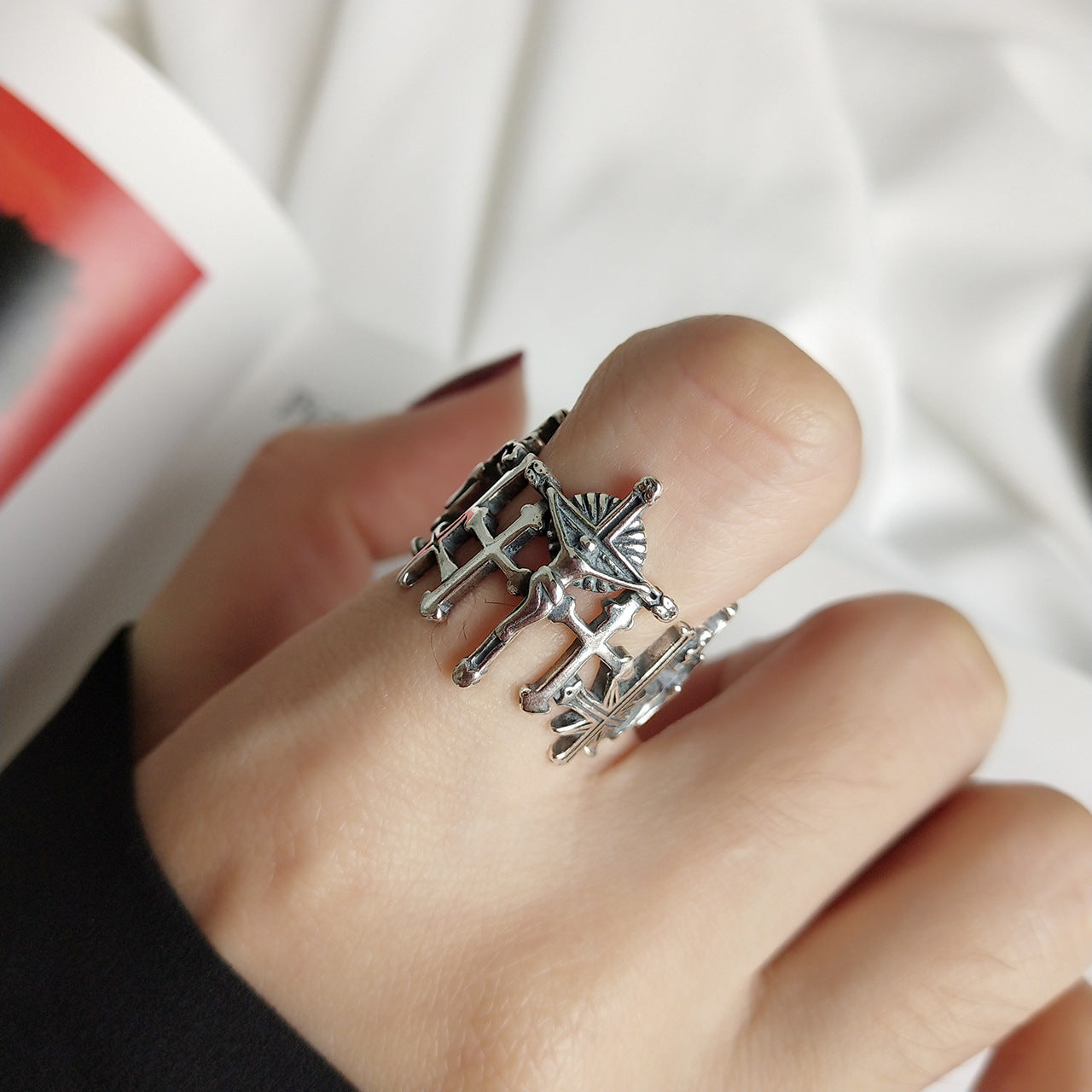 Vintage Love & Redemption Cross Ring