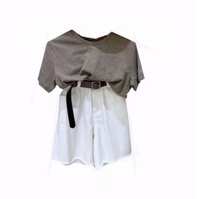 Girls' Short Sleeve T-Shirt and White Shorts Set