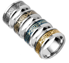 Jesus Letter Inlay Ring - Stainless Steel Christian Band