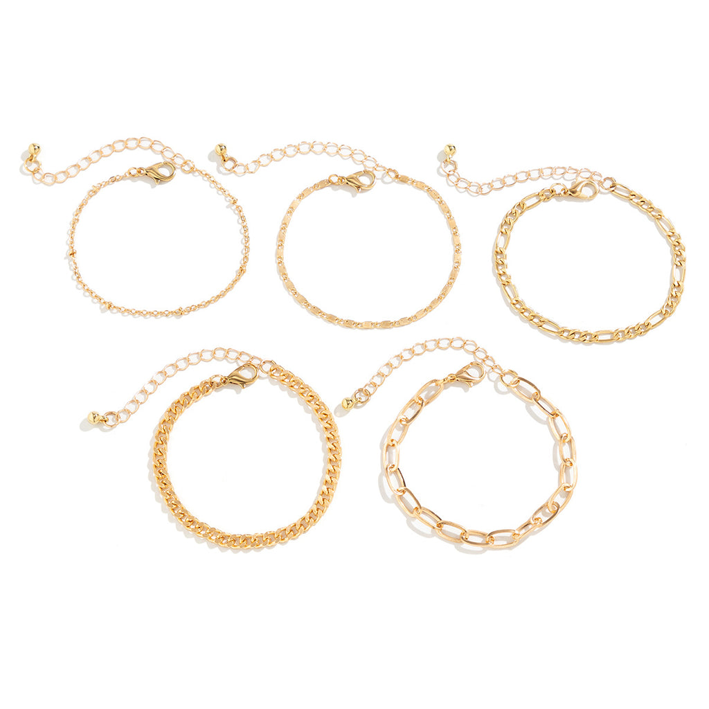 Simple Twin Cross Chain Bracelet for Women