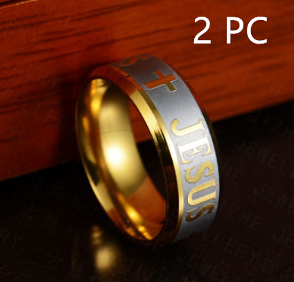 Jesus Cross Titanium Steel Ring
