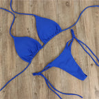 Women's White Halter Neck String Bikini Set