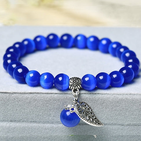 Handmade Cat's Eye Stone Crystal Bracelet