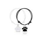 Adjustable Bracelet with Black and White Dog Paw Print