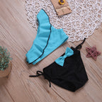 Girls Ruffle Bow Two-Piece Swimsuit