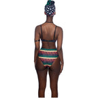 African Print High-Waist Bikini Set
