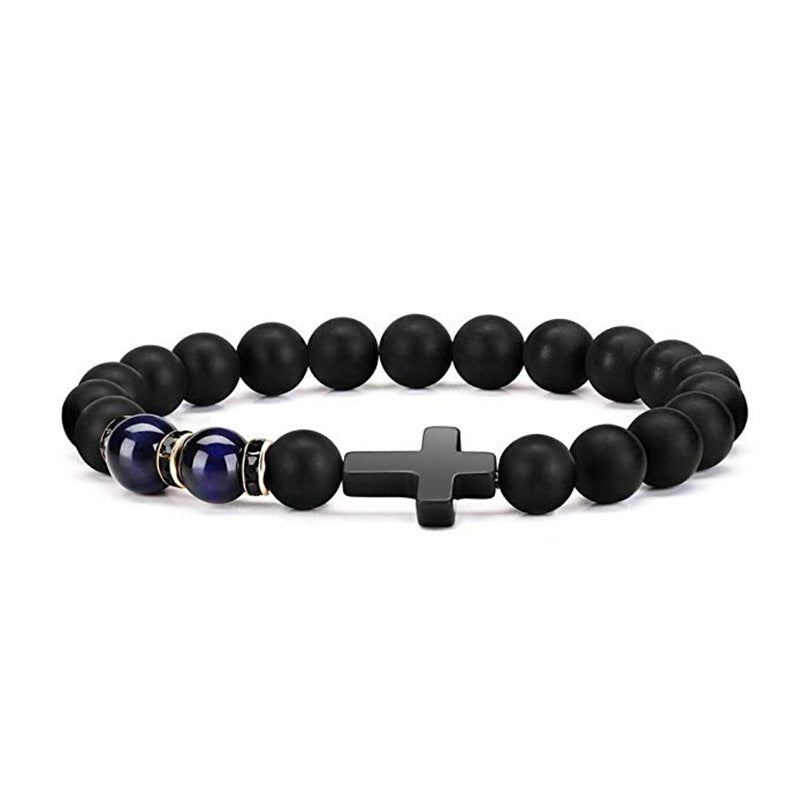 Cross Energy Volcanic Rock Amber Bracelet for All