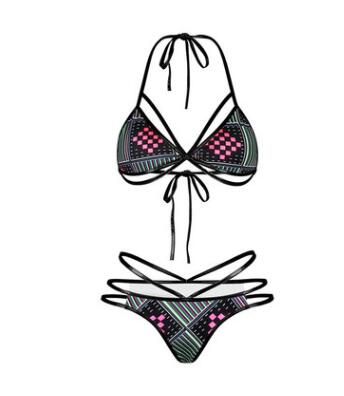 Aztec Print Strappy Bikini Set