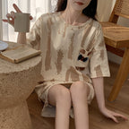 2024 Women's Summer Pajama Set - Short Sleeve & Shorts