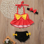 Baby Girls' Polka Dot Bow Bikini Swimsuit Set with Headband