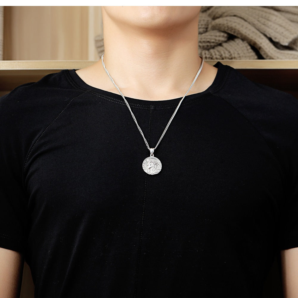 Titanium Steel Jesus Pendant Necklace