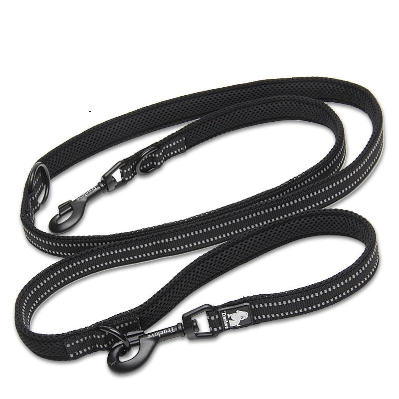 Reflective Double-Headed Pet Dog Crossbody Rope Chain