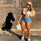 "Women's Sexy Elastic Denim Shorts - Trendy Style"