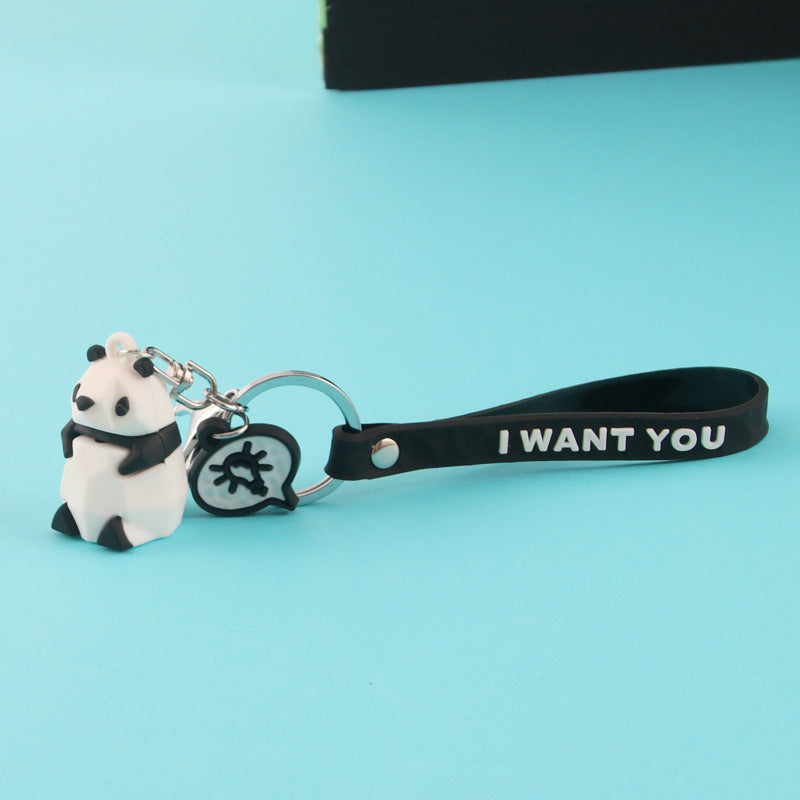 Creative Cartoon Geometric Animal Keychain - Dino & Panda | Accessory